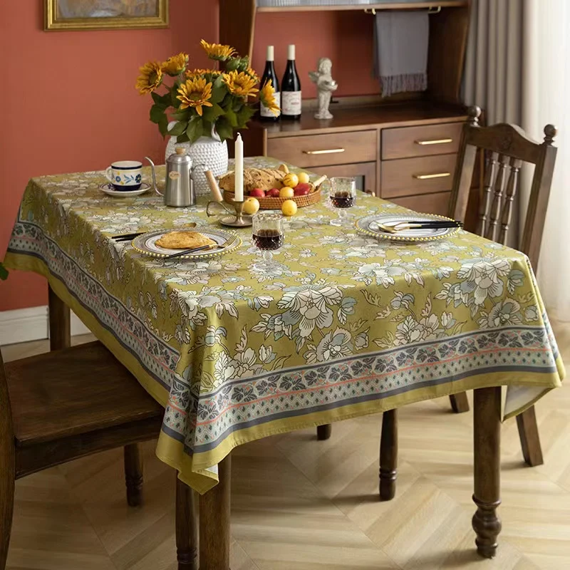 Retro rectangular home living room pastoral style tablecloth, high-end sense of light luxury dining table cloth tablecloth
Retro rectangular home living room pastoral style tablecloth, high-end sense of light luxury dining table cloth tablecloth