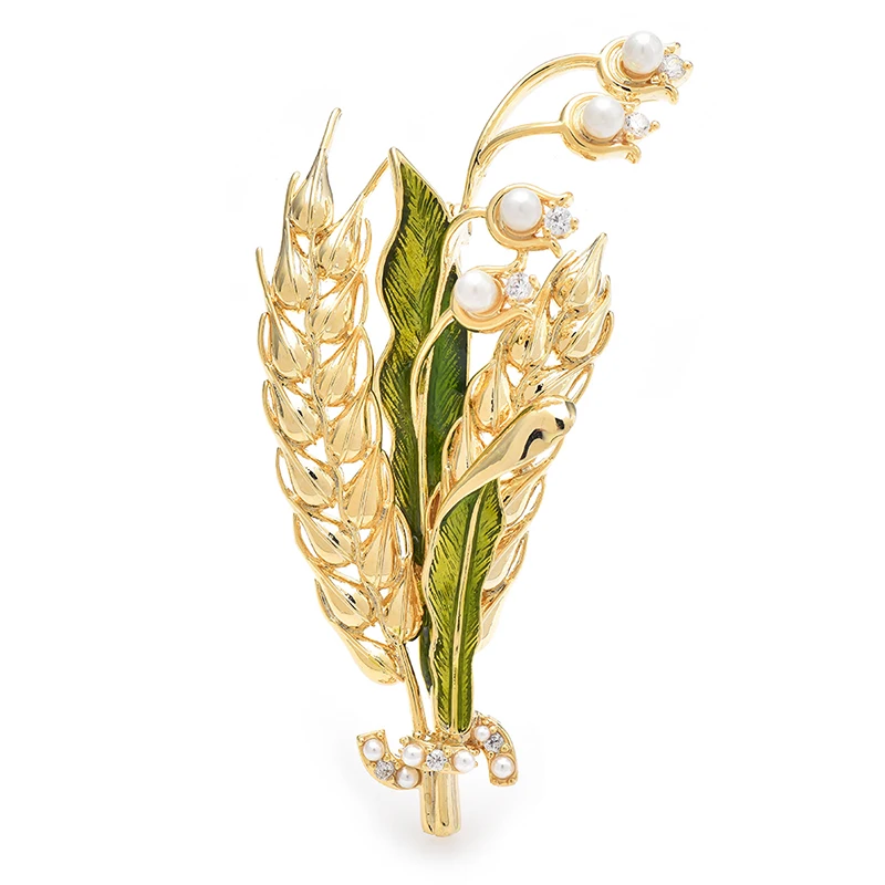 

Wuli&baby Luxury Designer Wheat Flower Brooches For Women Unisex High Quality Pretty Plants Party Office Brooch Pins Gifts