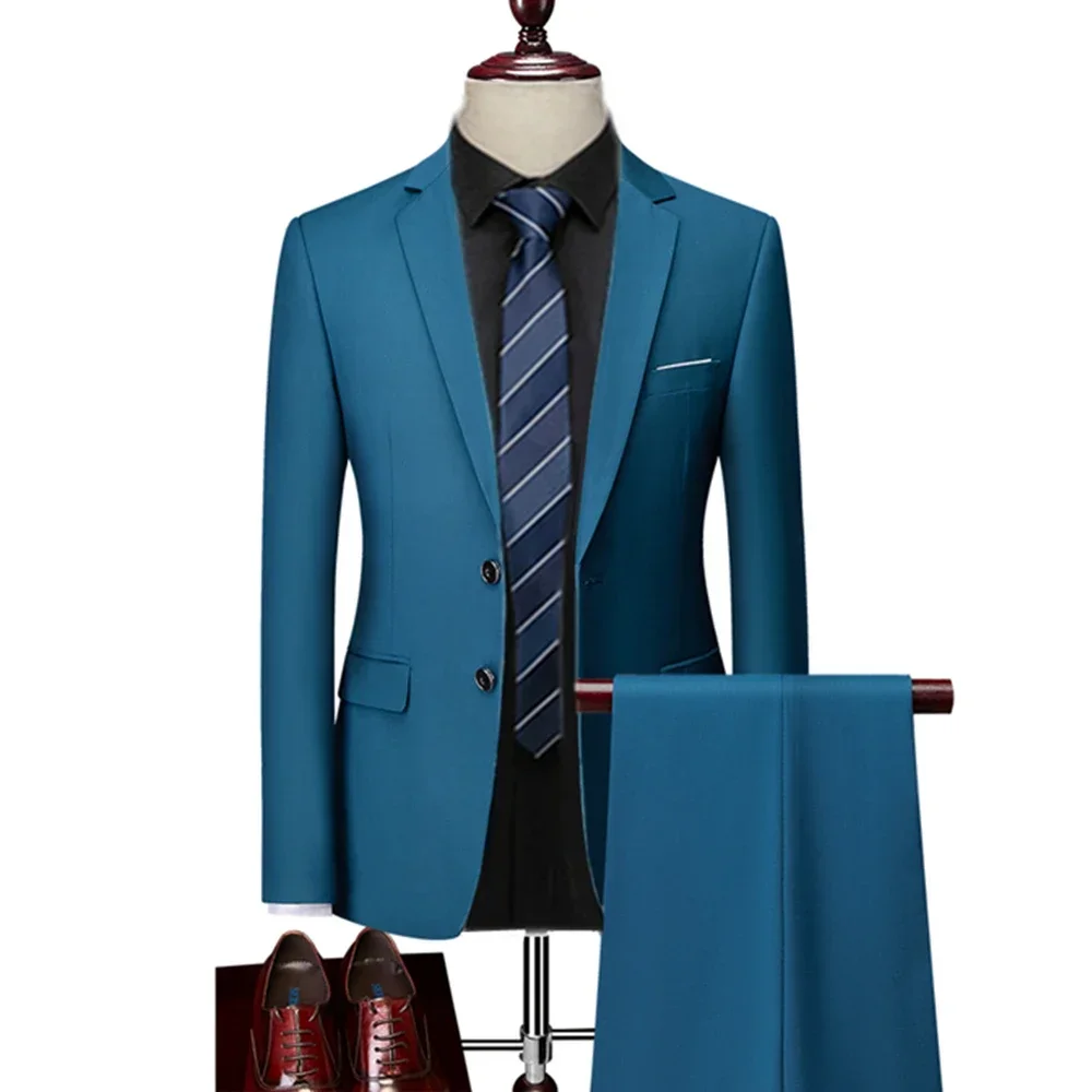 2 Pcs Suits Set Blazers Jacket Pants Men Casual Boutique Business Plaid Slim Dress Formal Coat Trousers
2 Pcs Suits Set Blazers Jacket Pants Men Casual Boutique Business Plaid Slim Dress Formal Coat Trousers