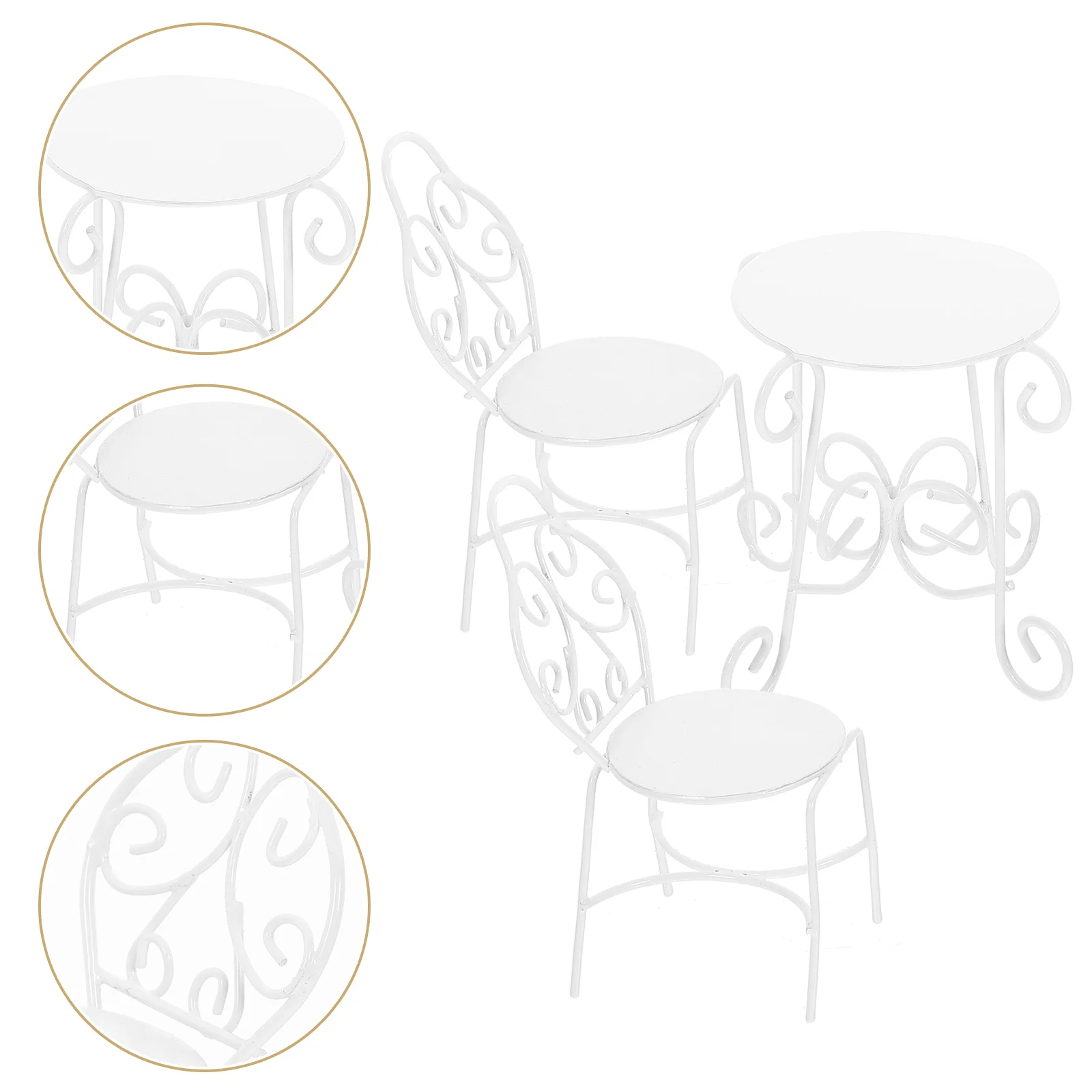 Dollhouse Table Chairs Metal Miniature Table Chair 1/12 Scale Dollhouse Furniture Accessories 
Dollhouse Table Chairs Metal Miniature Table Chair 1/12 Scale Dollhouse Furniture Accessories