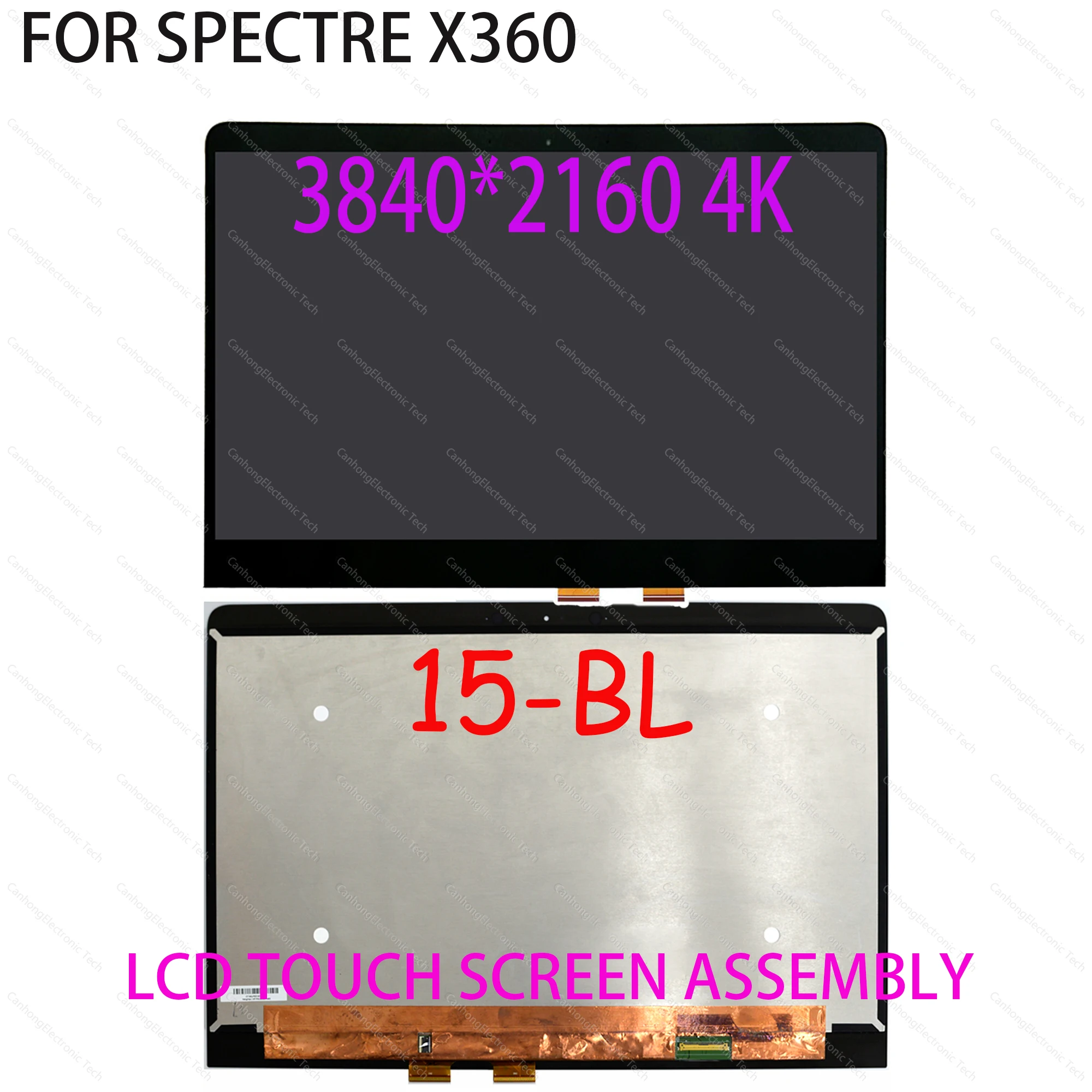 

For HP Spectre X360 15-BL NV156QUM-N72 Original 15.6" 3840*2160 4K LCD Touch Screen Replacement Assembly Display Panel