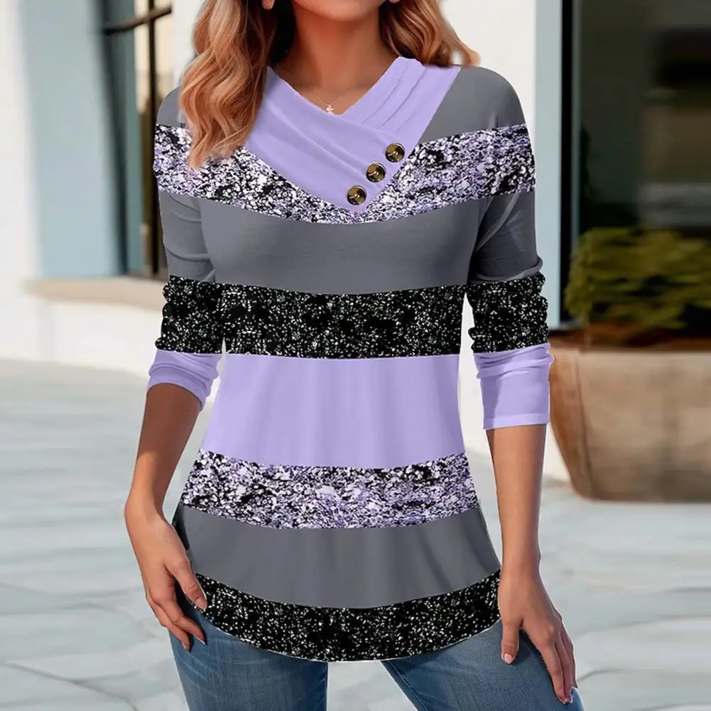 Women Loose Fit Top Colorblock V Neck Long Sleeve Blouse for Women Plus Size Soft Mid Length Pullover with 3d Print Button Decor
Women Loose Fit Top Colorblock V Neck Long Sleeve Blouse for Women Plus Size Soft Mid Length Pullover with 3d Print Button Decor
