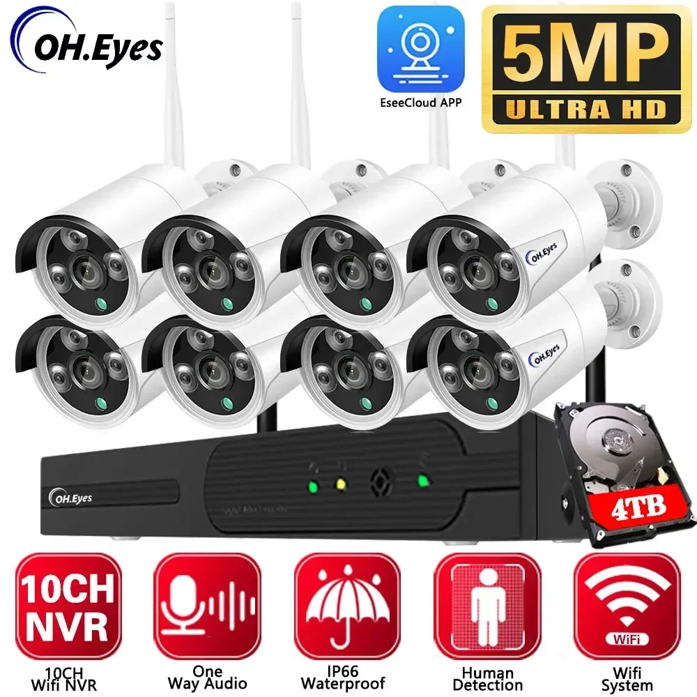 Wireless CCTV System Wifi Camera Kit H.265 5MP HD Security Audio AI Human Detect IP 10CH NVR Video Surveillance Kit EseeCloud
Wireless CCTV System Wifi Camera Kit H.265 5MP HD Security Audio AI Human Detect IP 10CH NVR Video Surveillance Kit EseeCloud