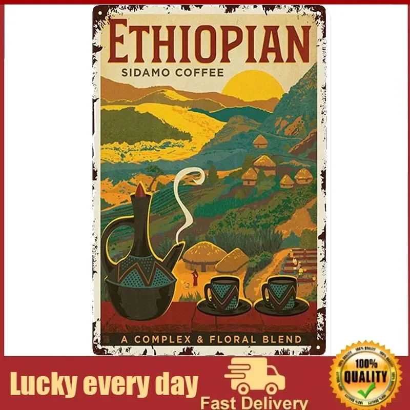 Tin Sign Ethiopian Sidamo Coffee Poster, Coffee Retro Vintage Print Poster, Ethiopian Poster, Coffee Lover, Kitchen Decor
Tin Sign Ethiopian Sidamo Coffee Poster, Coffee Retro Vintage Print Poster, Ethiopian Poster, Coffee Lover, Kitchen Decor