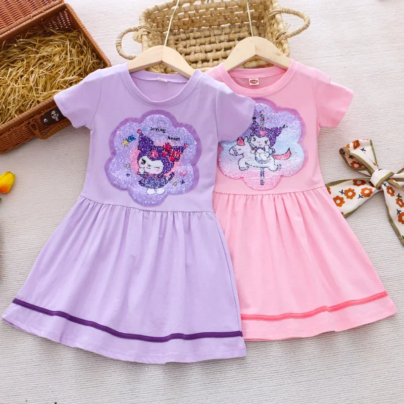 Sanrios Kids Kuromi Dress Cinnamoroll My Melody Cartoon Summer Princess Dress Anime Short Sleeve Pleated Skirt Cute Girl Gift
Sanrios Kids Kuromi Dress Cinnamoroll My Melody Cartoon Summer Princess Dress Anime Short Sleeve Pleated Skirt Cute Girl Gift
