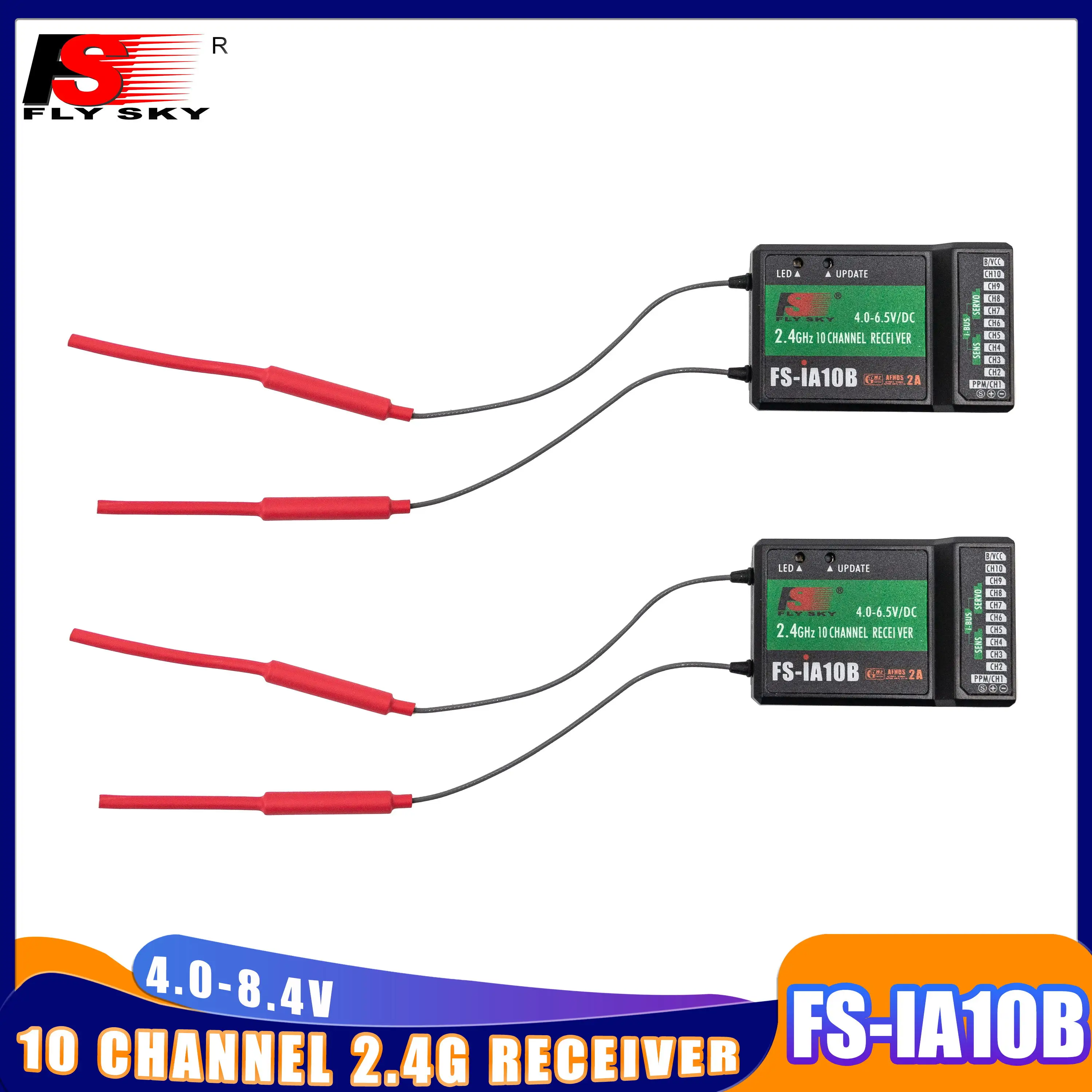 FLYSKY 10CH Receiver FS-iA10B 2.4G 4.0-8.4V Copper Tube Antenna for RC Model Fix-wing Multi-rotor Aircraft Car Boat Transmitter
FLYSKY 10CH Receiver FS-iA10B 2.4G 4.0-8.4V Copper Tube Antenna for RC Model Fix-wing Multi-rotor Aircraft Car Boat Transmitter