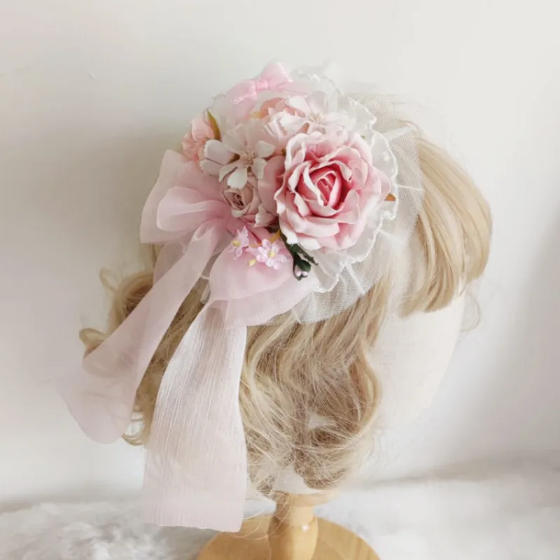 Заколка для волос с бантом и цветами в стиле «лолита»
Заколка для волос с бантом и цветами в стиле «лолита»