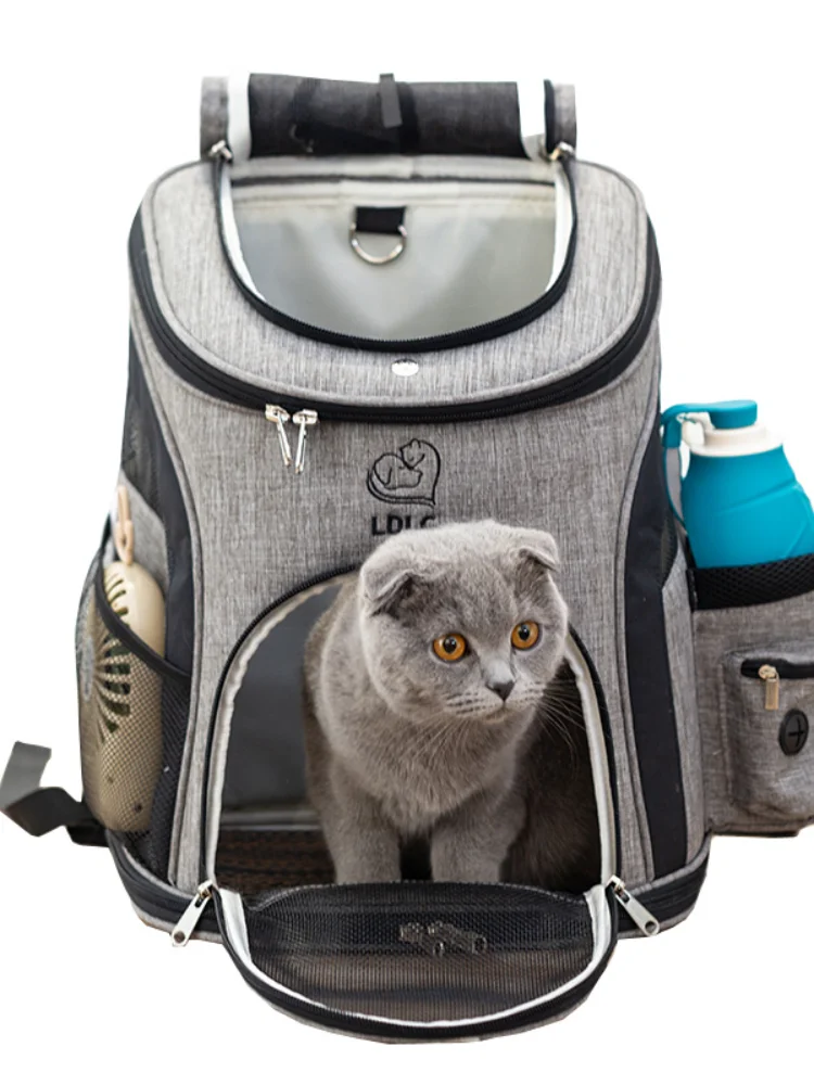 

Mochila porta gato para mascotas, bolsa transpirable de viaje para exteriores, bolso de hombro para perros pequeños y gatos