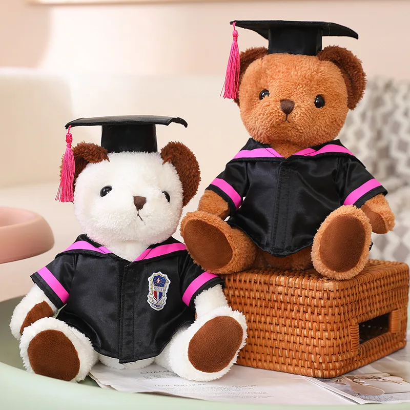 

1pc 20/26CM Cute Doctor Bear Plush Toys Lovely Sitting Graduation Teddy Bear Plush Dolls Stuffed Soft Animal Toy for Kids Gifts