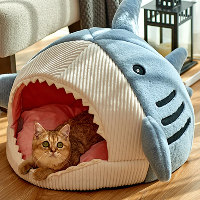 Shark Pet Cat House Bed Indoor Kitten mat Winter Warm Small for cats Dogs Nest Collapsible Cat Cave Cute Sleeping Mats Products
Shark Pet Cat House Bed Indoor Kitten mat Winter Warm Small for cats Dogs Nest Collapsible Cat Cave Cute Sleeping Mats Products