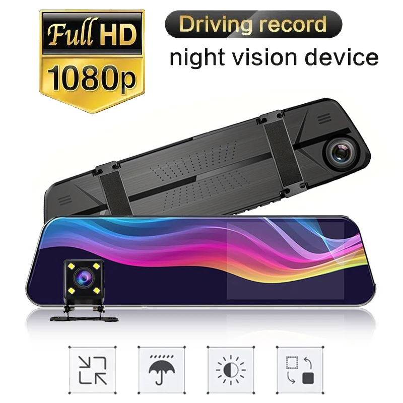 Dash Cam Rear View Mirror Camera Dual Lens 1080P Video Black Box Car DVR Dash Camera Loop Recording car accessories
Dash Cam Rear View Mirror Camera Dual Lens 1080P Video Black Box Car DVR Dash Camera Loop Recording car accessories