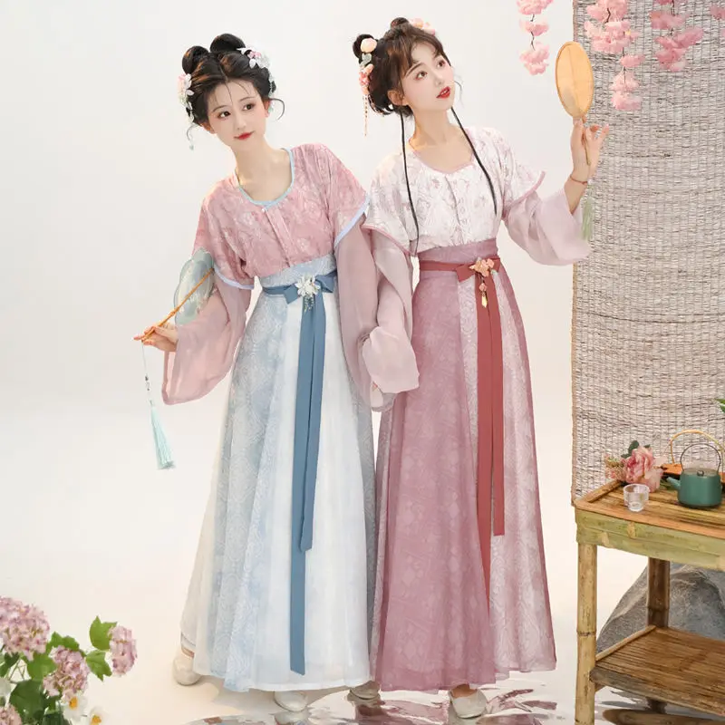 Chinese Classical Costume Hanfu 2024 New Product Tang Made Spring/Summer Round Neck Shirt Waist Length Eight Tears Skirt Daily
Chinese Classical Costume Hanfu 2024 New Product Tang Made Spring/Summer Round Neck Shirt Waist Length Eight Tears Skirt Daily