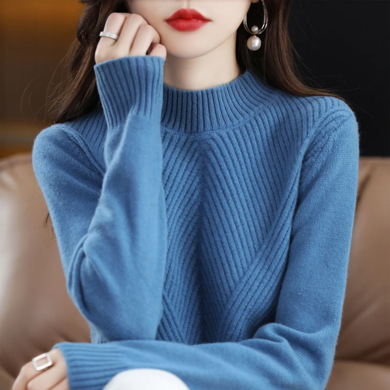Autumn Winter Thickened Women Sweater Pullover Striped Knitted Wool O-Neck Korean Fashion Long Sleeve Solid Large Size Cashmere
Autumn Winter Thickened Women Sweater Pullover Striped Knitted Wool O-Neck Korean Fashion Long Sleeve Solid Large Size Cashmere
