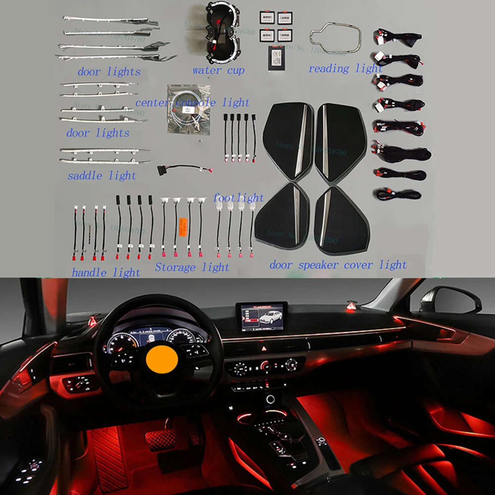RGB Decorative Ambient Light Dashboard Strip LED Door Luminous Atmosphere Lamp For Audi A4 A5 B9 2017-2023 Co-pilot Trim Colors
RGB Decorative Ambient Light Dashboard Strip LED Door Luminous Atmosphere Lamp For Audi A4 A5 B9 2017-2023 Co-pilot Trim Colors