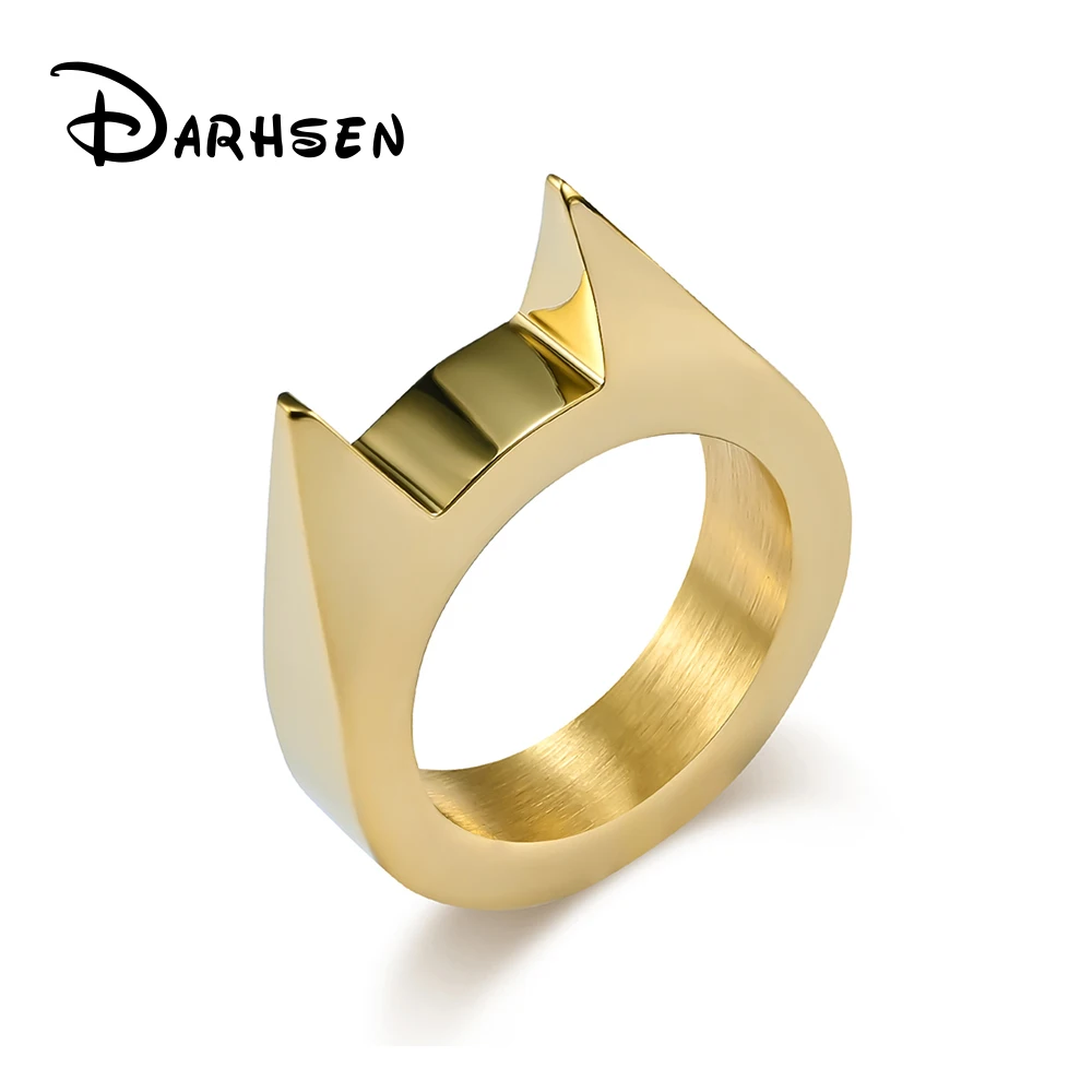 

DARHSEN Trendy Stainless Steel Male Men's Statement Rings Black Silver Gold Color Fashion Jewelry US Size 7 8 9 10 11