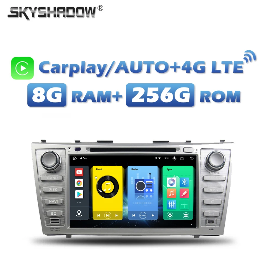 4G SIM Wireless Carplay Auto Android 13.0 8G+256G Car DVD Player Wifi RDS RADIO GPS map Bluetooth 5.0 For Toyota Camry 2007-2011 
4G SIM Wireless Carplay Auto Android 13.0 8G+256G Car DVD Player Wifi RDS RADIO GPS map Bluetooth 5.0 For Toyota Camry 2007-2011