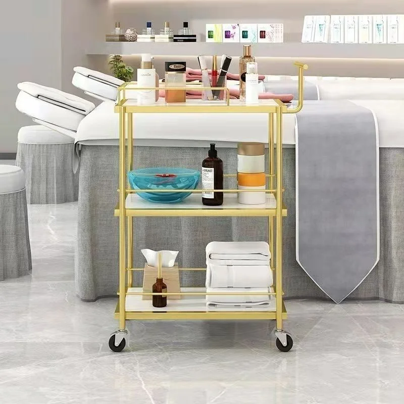 

Kitchen Islands Trolleys Luxury Beauty Salon Trolley Small Cart for Storing Eyelashes Nails Skincare Products Kitchen Bar Carts