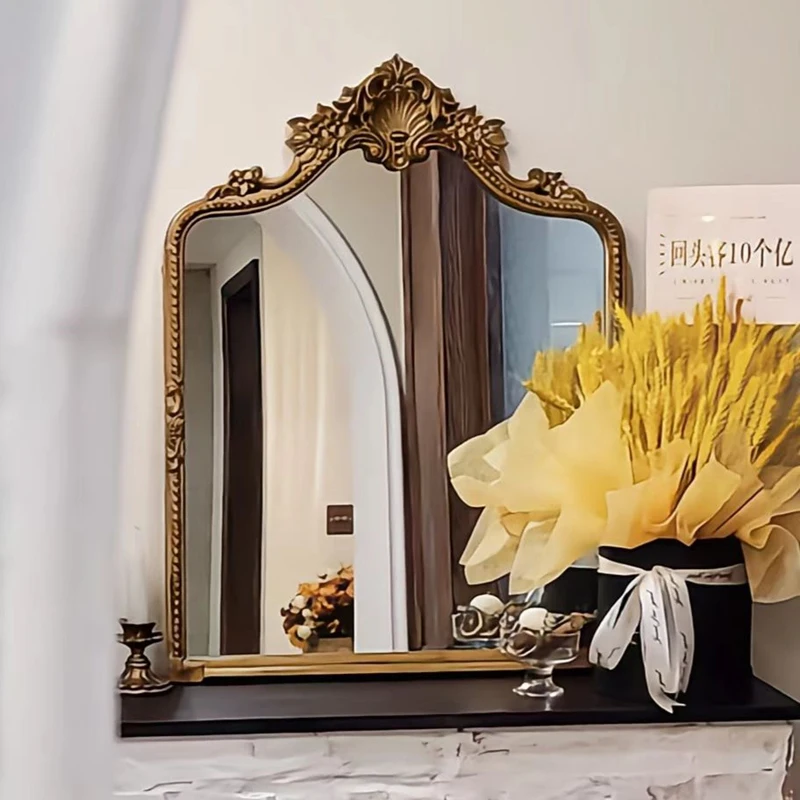 Bedroom Bathroom Mirror Dressing Aesthetic Nordic Vintage Mirror Living Room Large Gold Compact Espejo Home Decor WWH35XP
Bedroom Bathroom Mirror Dressing Aesthetic Nordic Vintage Mirror Living Room Large Gold Compact Espejo Home Decor WWH35XP