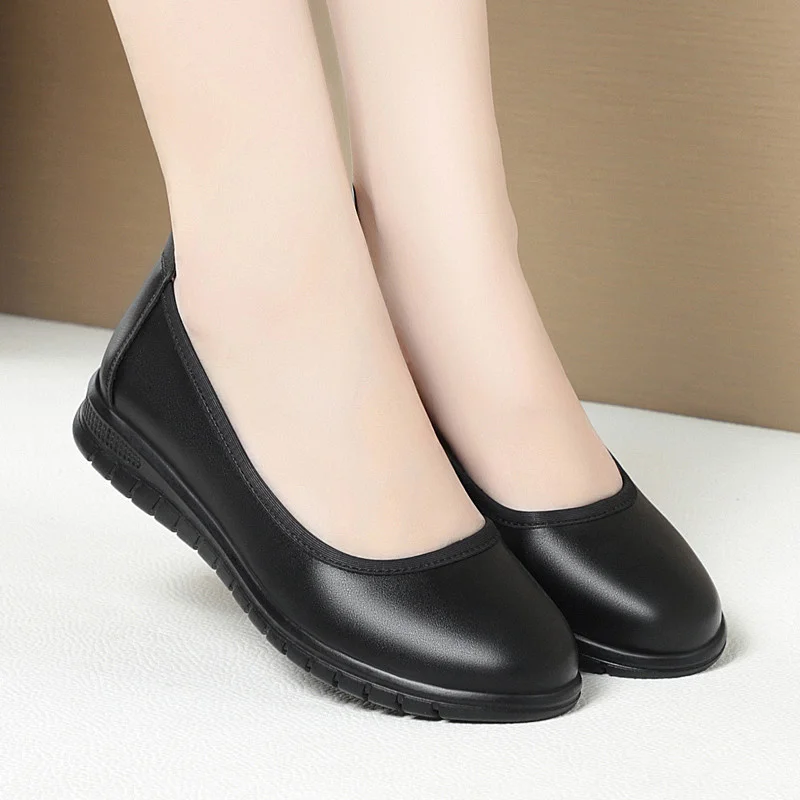 

Women Round Head Shallow Mouth Anti-slip Ballet Shoes Spring Office Work Sweet Loafers Pregnant Soft Bottom Flats Shoes