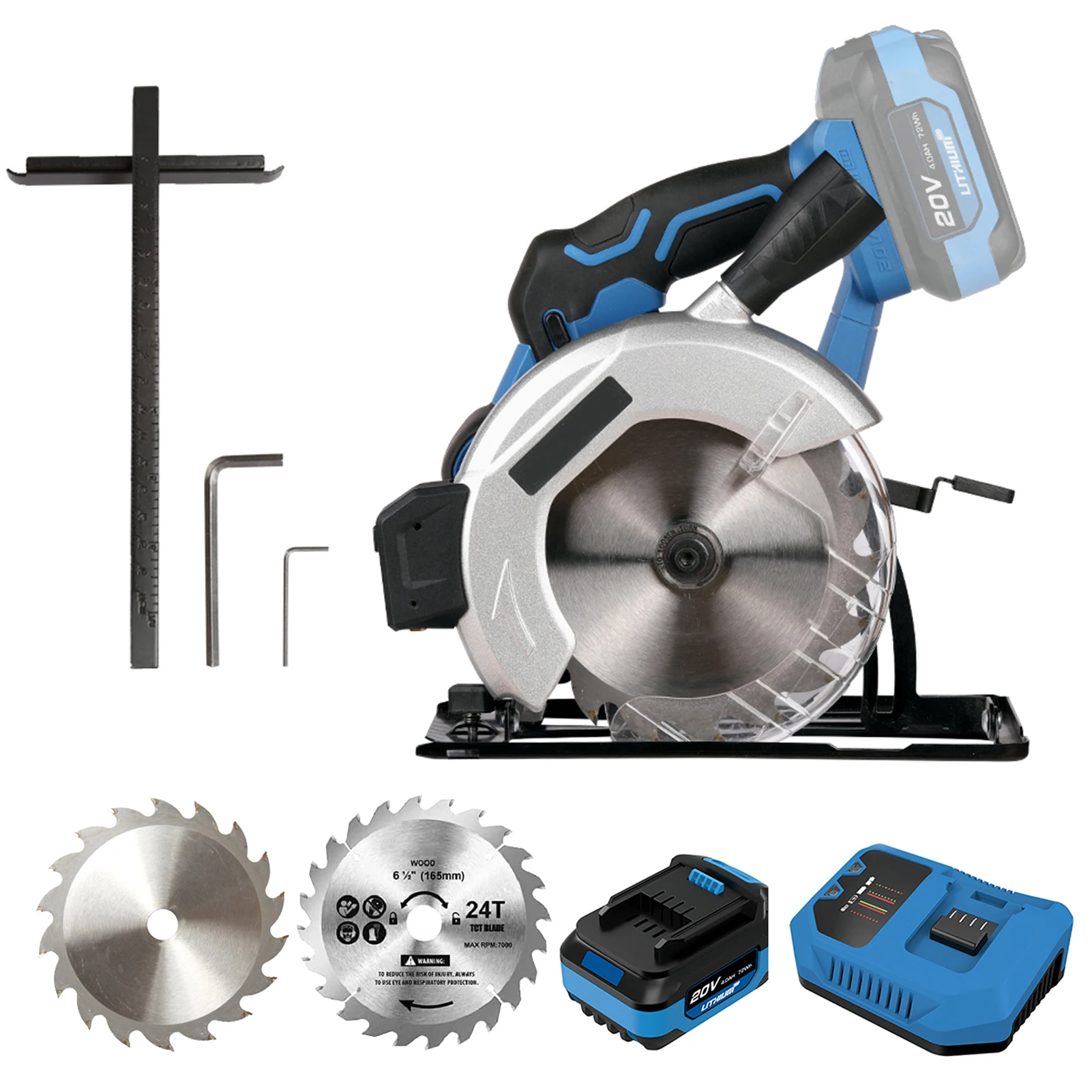 4300rpm Brushless Cordless Circular Saw with 20V 4A Battery Fast Charger Adjustable Cutting Angle Laser Base Plate 2 Saw Blade
4300rpm Brushless Cordless Circular Saw with 20V 4A Battery Fast Charger Adjustable Cutting Angle Laser Base Plate 2 Saw Blade