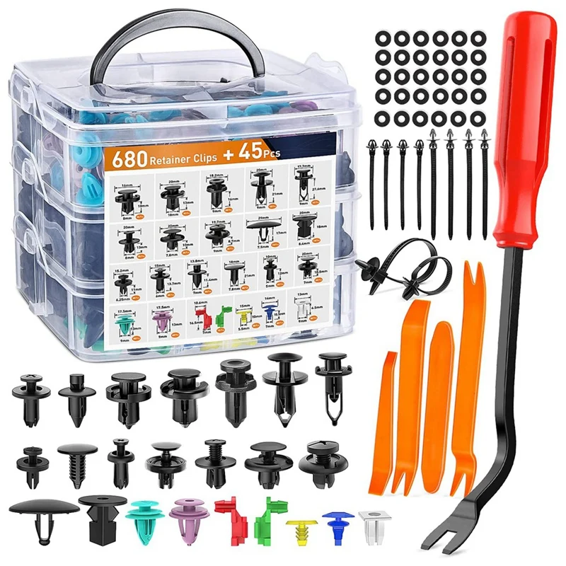 1Set Car Push Retainer Clips & Auto Fasteners Assortment - 23 Prevalent Sizes Bumper Mudguard Rivets With Cable Ties Nylon
1Set Car Push Retainer Clips & Auto Fasteners Assortment - 23 Prevalent Sizes Bumper Mudguard Rivets With Cable Ties Nylon
