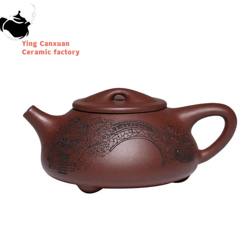 210ml Chinese Yixing Purple Clay Teapot Handmade Stone Scoop Tea Pot Raw Ore Purple Mud Kettle High-end Zisha Tea Set Collection
210ml Chinese Yixing Purple Clay Teapot Handmade Stone Scoop Tea Pot Raw Ore Purple Mud Kettle High-end Zisha Tea Set Collection