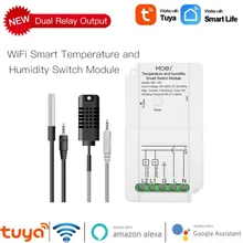 15A Tuya WiFi Smart Temperature Humidity Switch Module Sensor Dual Relay Output Wireless Controller Work With Alexa Google Home
15A Tuya WiFi Smart Temperature Humidity Switch Module Sensor Dual Relay Output Wireless Controller Work With Alexa Google Home