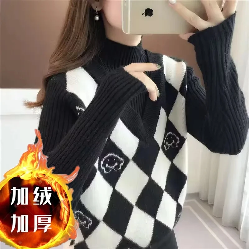 Women Autumn And Winter Fake Two Pieces Half High Collar Sweater Pullover Female New Lnterior Layering Knitting Undershirt Tops
Women Autumn And Winter Fake Two Pieces Half High Collar Sweater Pullover Female New Lnterior Layering Knitting Undershirt Tops