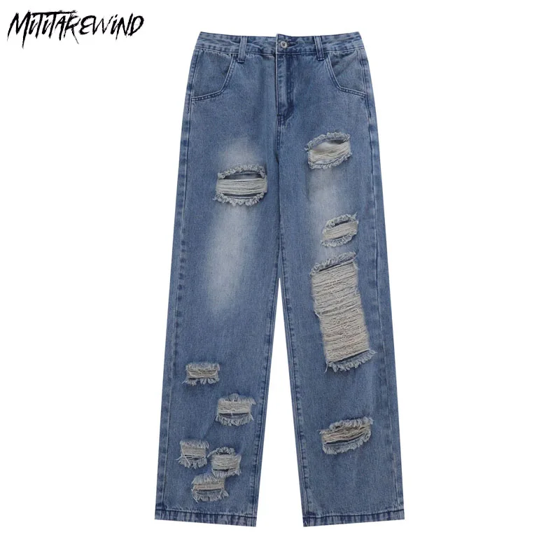 Ripped Hollow Out Jeans Men Straight Loose Fashion Streetwear Hole Casual Hip Hop Wide Leg Trousers Denim Korean Washed Pants
Ripped Hollow Out Jeans Men Straight Loose Fashion Streetwear Hole Casual Hip Hop Wide Leg Trousers Denim Korean Washed Pants