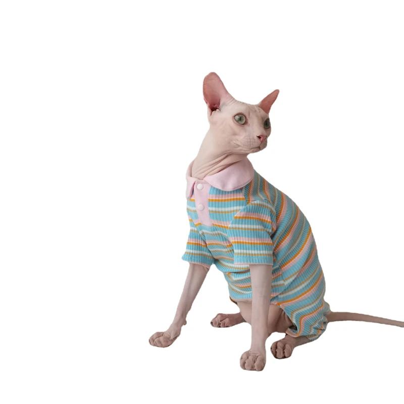 

New Doll Collar Cotton Four-legged Clothes To Protect The Belly Cute Sphynx Hairless Cat Devon Clothes