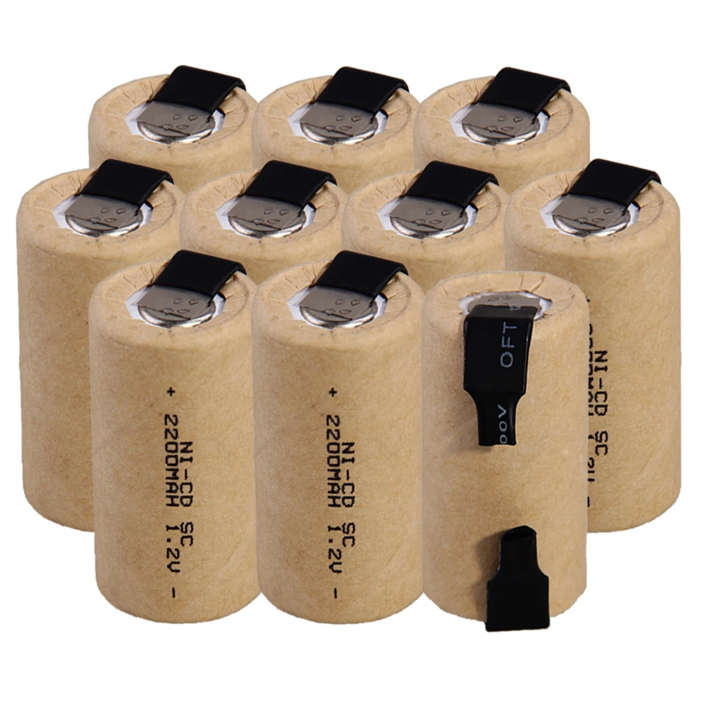 Screwdriver Electric Drill SC Batteries 1.2V 2200mAh Sub C Ni-Cd Rechargeable Battey With Tab Power Tool NiCd SUBC Cells
Screwdriver Electric Drill SC Batteries 1.2V 2200mAh Sub C Ni-Cd Rechargeable Battey With Tab Power Tool NiCd SUBC Cells