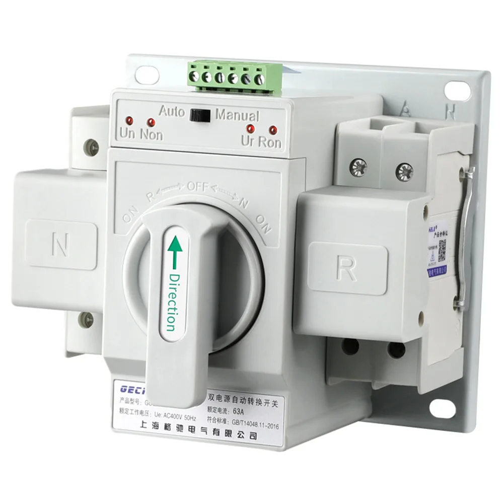 Switches Transfer Switch Automatic Dual Power GCQ2-63/2P 63A Single Phase Switch Transfer Switch 150 X 138 X 115mm
Switches Transfer Switch Automatic Dual Power GCQ2-63/2P 63A Single Phase Switch Transfer Switch 150 X 138 X 115mm