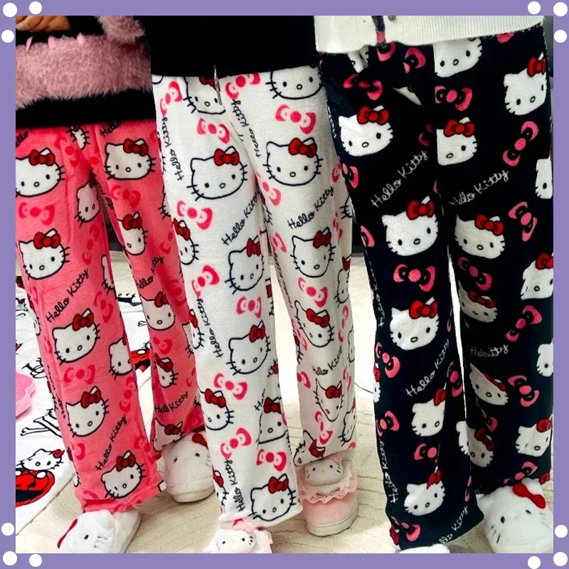 Фланелевая пижама Sanrio, Hello Kitty Anime Y2k Kawaii, женские теплые шерстяные повседневные домашние брюки с мультяшным рисунком, модные осенне-зимние брюки
Фланелевая пижама Sanrio, Hello Kitty Anime Y2k Kawaii, женские теплые шерстяные повседневные домашние брюки с мультяшным рисунком, модные осенне-зимние брюки