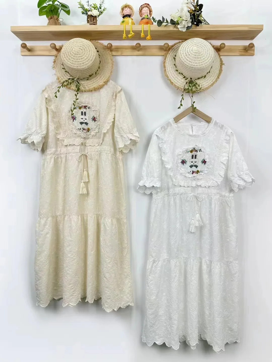 Mori kei clothing Japanese style sweet lace cartoon embroidery dress for women summer mori girl style short sleeve dress
Mori kei clothing Japanese style sweet lace cartoon embroidery dress for women summer mori girl style short sleeve dress
