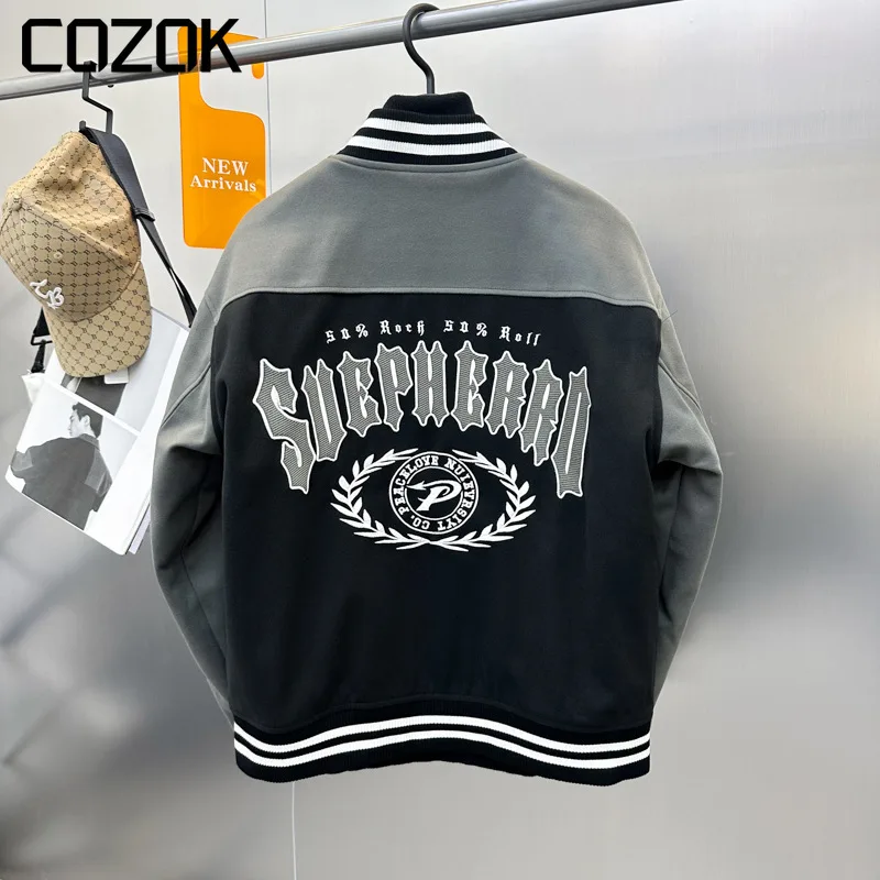 

Winter Thick Baseball Jacket Men Women Patchwork Letter Embroidery Loose Coat Couple Autumn Causal Street Varsity Jackets 2023