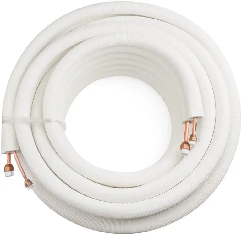 Ft. Mini Split Line Set, 1/4" & 1/2" O.D. Flared Twin Copper Pipes, 3/8" Thickened PE Insulated Coil Copper Line
Ft. Mini Split Line Set, 1/4" & 1/2" O.D. Flared Twin Copper Pipes, 3/8" Thickened PE Insulated Coil Copper Line