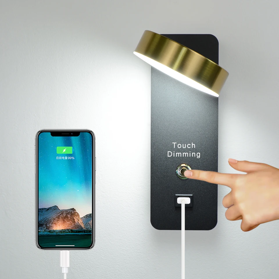 Indoor Wall Lamps With Switch And USB Interface Fashion LED Dimming Wall Lights Fixture Corridor Aisle Beside Wall Sconce
Indoor Wall Lamps With Switch And USB Interface Fashion LED Dimming Wall Lights Fixture Corridor Aisle Beside Wall Sconce