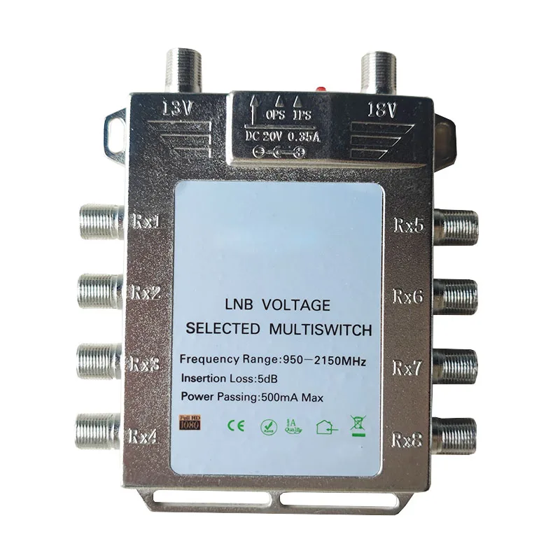 Satellite Multiswitch Diseqc Switch 2 In 8 Out Frequency Range 950-2150MHz LNB Antenna Flat LNB Switch Satellite TV Receiver
Satellite Multiswitch Diseqc Switch 2 In 8 Out Frequency Range 950-2150MHz LNB Antenna Flat LNB Switch Satellite TV Receiver