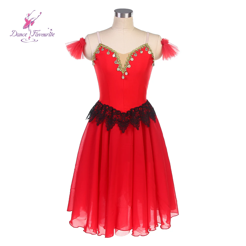 

Dance Favourite Ballet Tutus 24033 New Ballet Costumes Red and Gold Trim Chiffon Romantic Ballet Tutus Stage Performance tutu