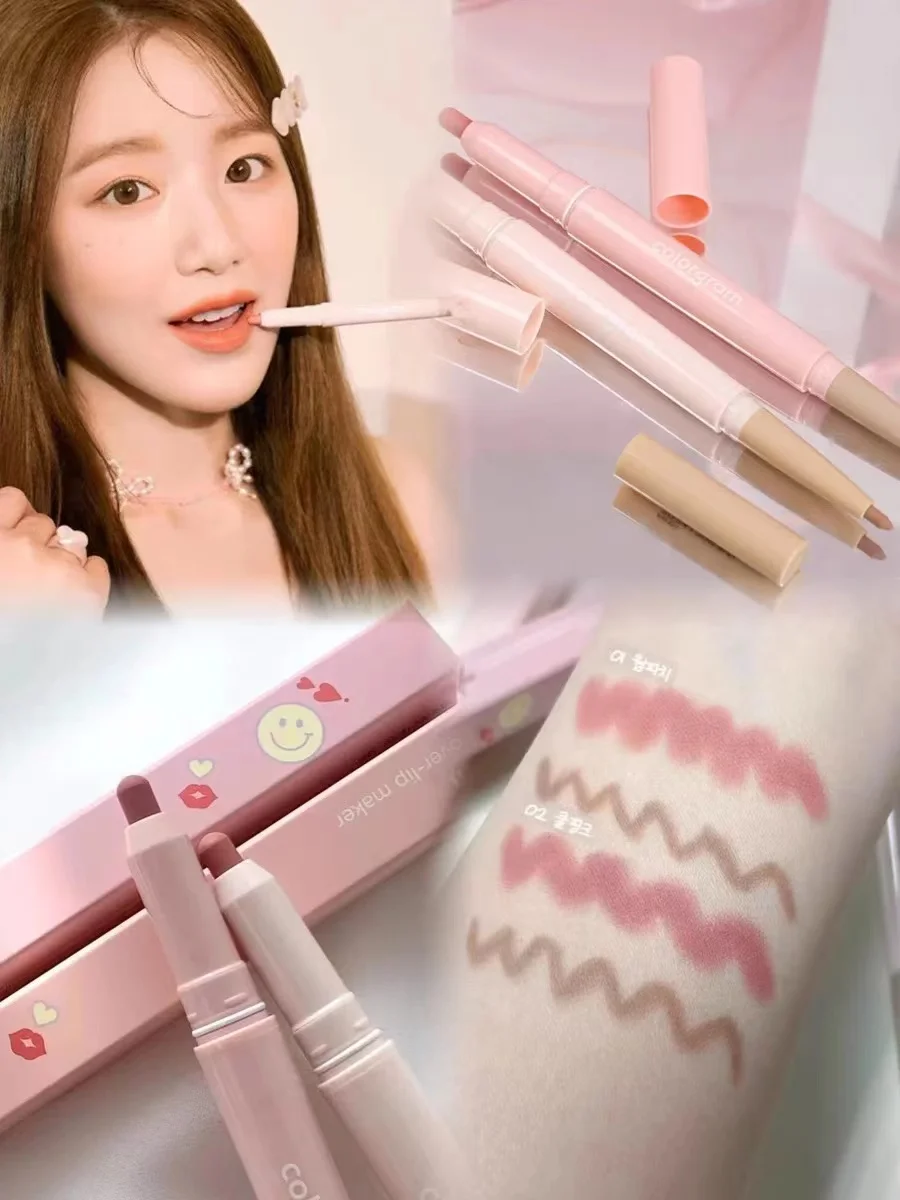 

Корейский макияж Colorgram двухсторонняя подводка для губ пушистые губы тени консилер карандаш для губ помада редкая косметика для красоты