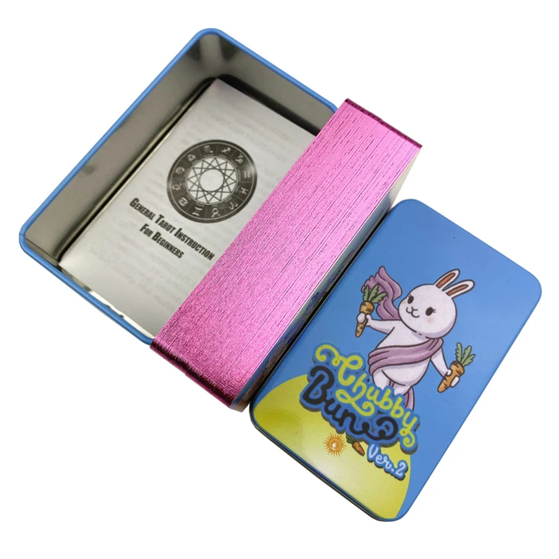 

Металлическая коробка Роза позолоченный Кролик издание пучок карты Таро колода с бумажным руководством англоязычное видение классические настольные игры