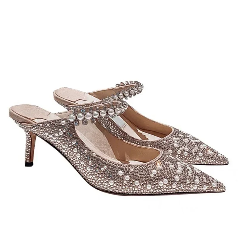 New36 color 2cm-10cm high heels pointed slippers women's summer thin heels Pearl Rhinestone Mules Pumps shoes size 34-40 Sandals
New36 color 2cm-10cm high heels pointed slippers women's summer thin heels Pearl Rhinestone Mules Pumps shoes size 34-40 Sandals