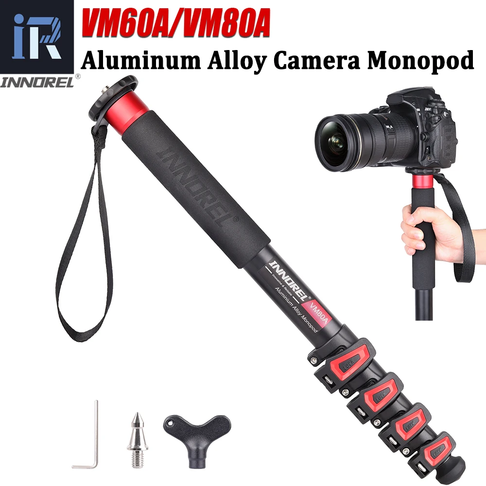

INNOREL VM60A/VM80A Camera Monopod Aluminum Alloy Professional Lightweight Video Stand for Canon Nikon GoPro DSLR Camcorder