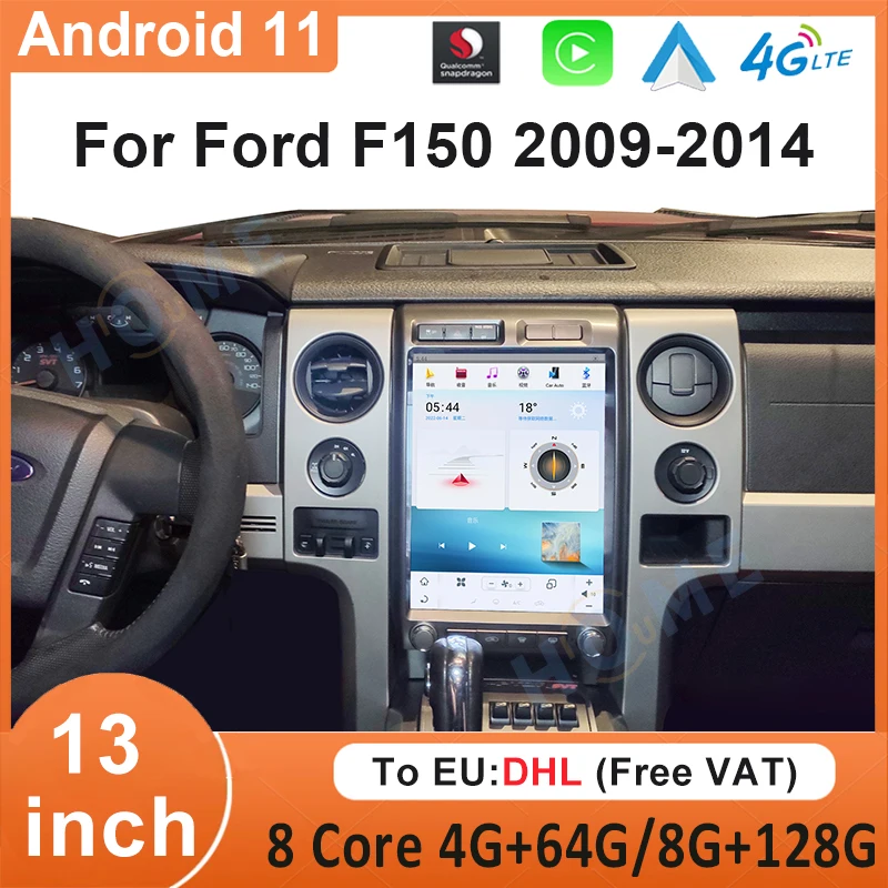 

128G 13 Inch Car Radio For Ford F150 2008-2014 Qualcomm Android 11 Auto Stereo Head Unit Multimedia DVD Player Carplay GPS Navi