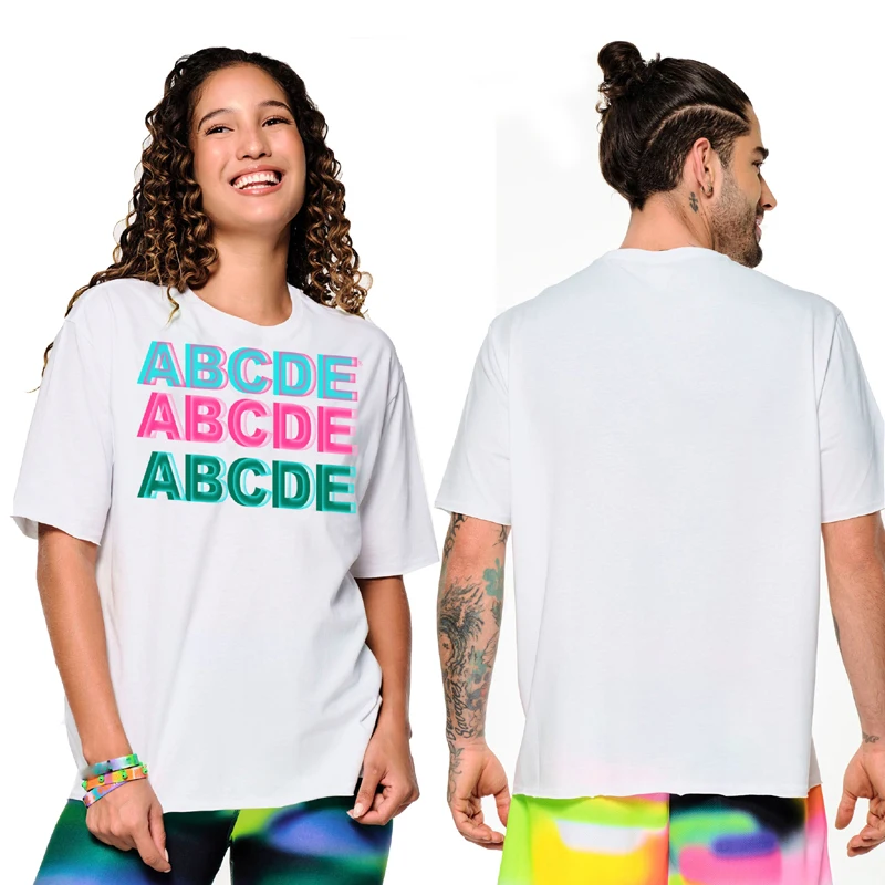 ABCDE фитнес-костюм Спортивная йога Танцевальная Группа Мужская и женская футболка с коротким рукавом
ABCDE фитнес-костюм Спортивная йога Танцевальная Группа Мужская и женская футболка с коротким рукавом