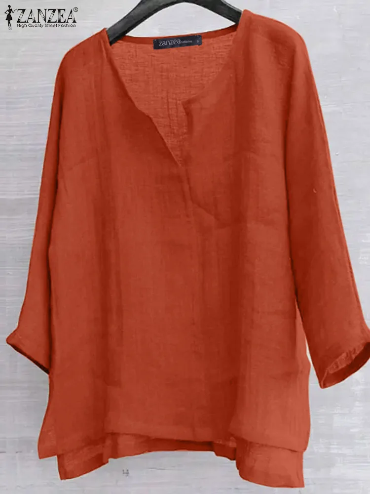 ZANZEA Spring Casual Solid Color Blouse Woman 3/4 Sleeve V-Neck Tunic Tops Fashion Holiday Blusas Mujer Elegant Loose Shirt 2024
ZANZEA Spring Casual Solid Color Blouse Woman 3/4 Sleeve V-Neck Tunic Tops Fashion Holiday Blusas Mujer Elegant Loose Shirt 2024