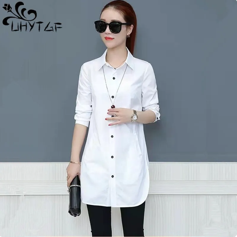 UHYTGF Long Sleeve Shirts & Blouses Women Mid-Length Cardigan Female Clothes Solid Color Casual Spring Tops Coat Ladies 3XL 2708
UHYTGF Long Sleeve Shirts & Blouses Women Mid-Length Cardigan Female Clothes Solid Color Casual Spring Tops Coat Ladies 3XL 2708
