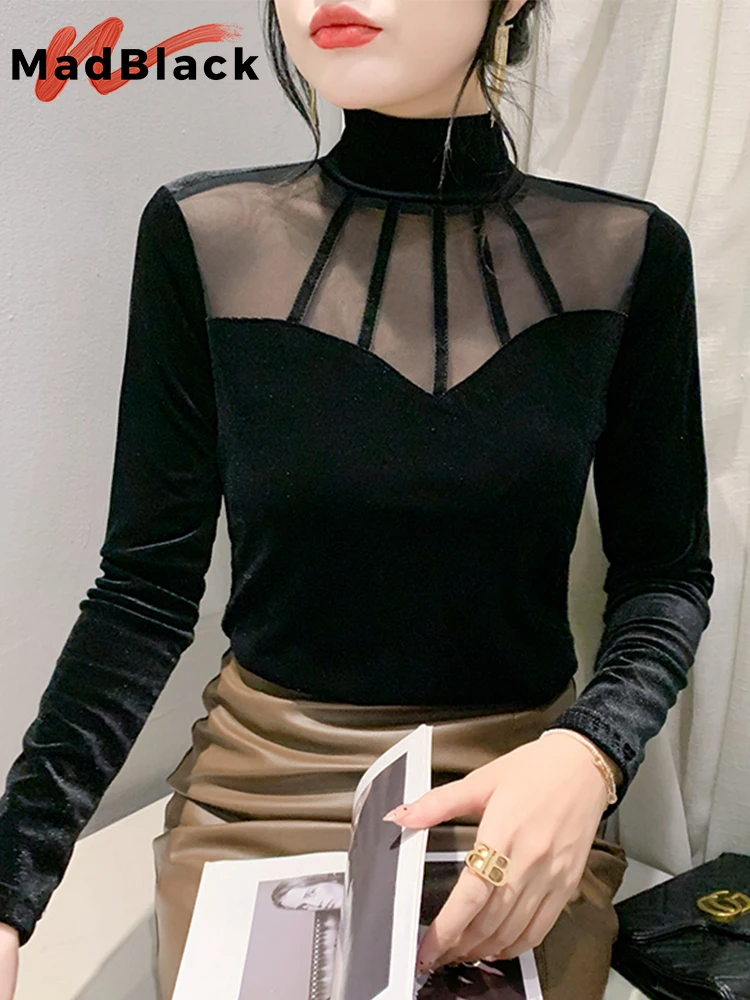 Женская велюровая футболка с высоким воротником и длинным рукавом, T3N110JD
Женская велюровая футболка с высоким воротником и длинным рукавом, T3N110JD