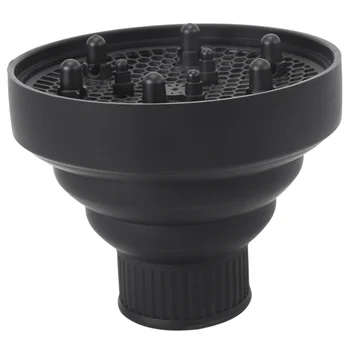 범용 접이식 헤어 드라이어 디퓨저 부착, 접이식 휴대용 여행 접이식 디자인, 대부분의 헤어 드라이어에 적합-블랙 상품 이미지