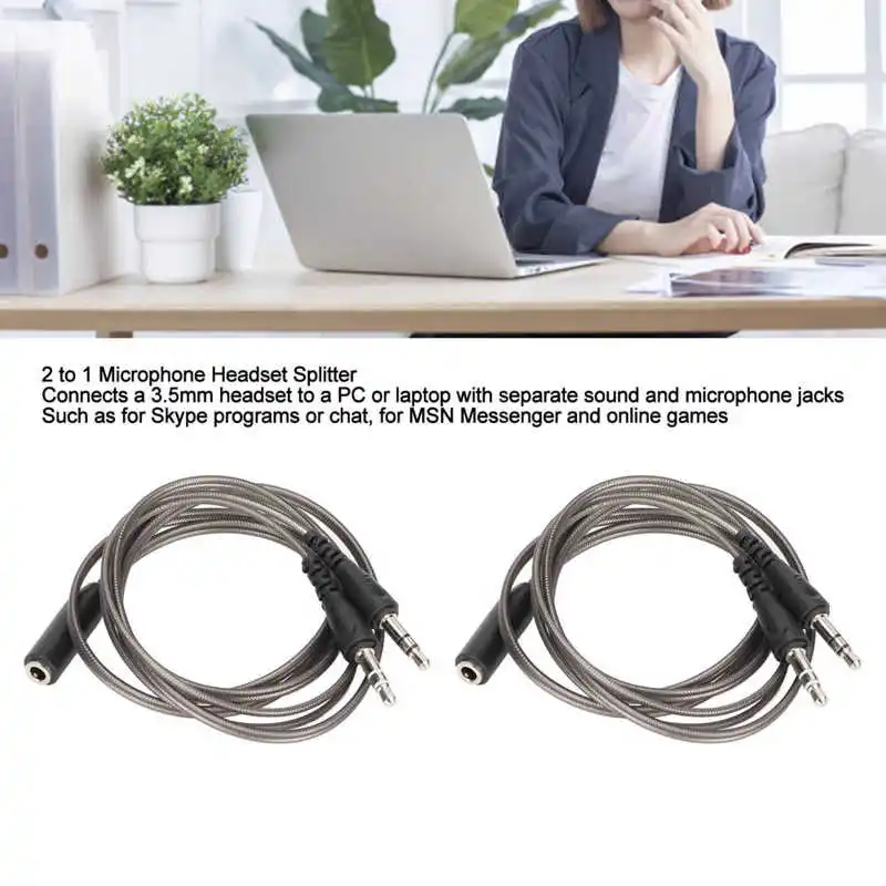 headphone accessories Headphone Splitter 3.5mm Female to Dual Male HiFi Stereo Mic Earphone Y Cable for PC Laptop 2pcs
headphone accessories Headphone Splitter 3.5mm Female to Dual Male HiFi Stereo Mic Earphone Y Cable for PC Laptop 2pcs